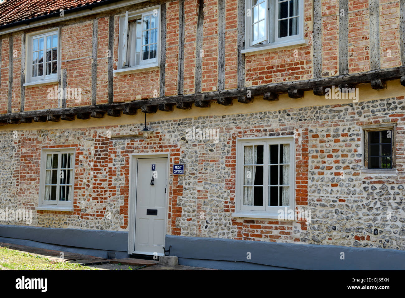 Mittelalterliches Fachwerk Haus, Freitagsmarkt, wenig Walsingham, Norfolk, England, Vereinigtes Königreich, UK, Europa Stockfoto