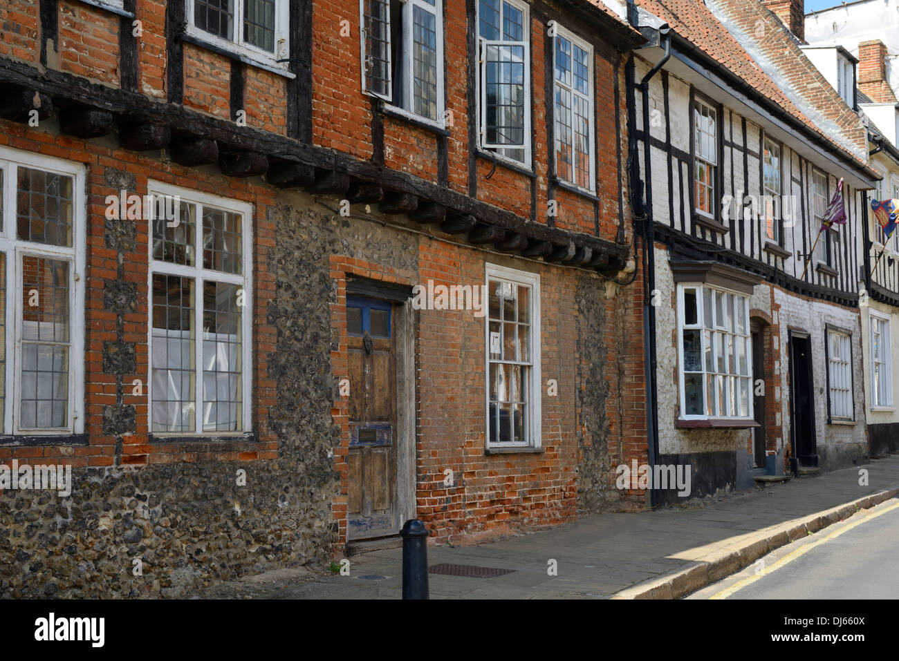 Mittelalterliches Fachwerk Gebäude, High Street, wenig Walsingham, Norfolk, England, Vereinigtes Königreich, Europa Stockfoto