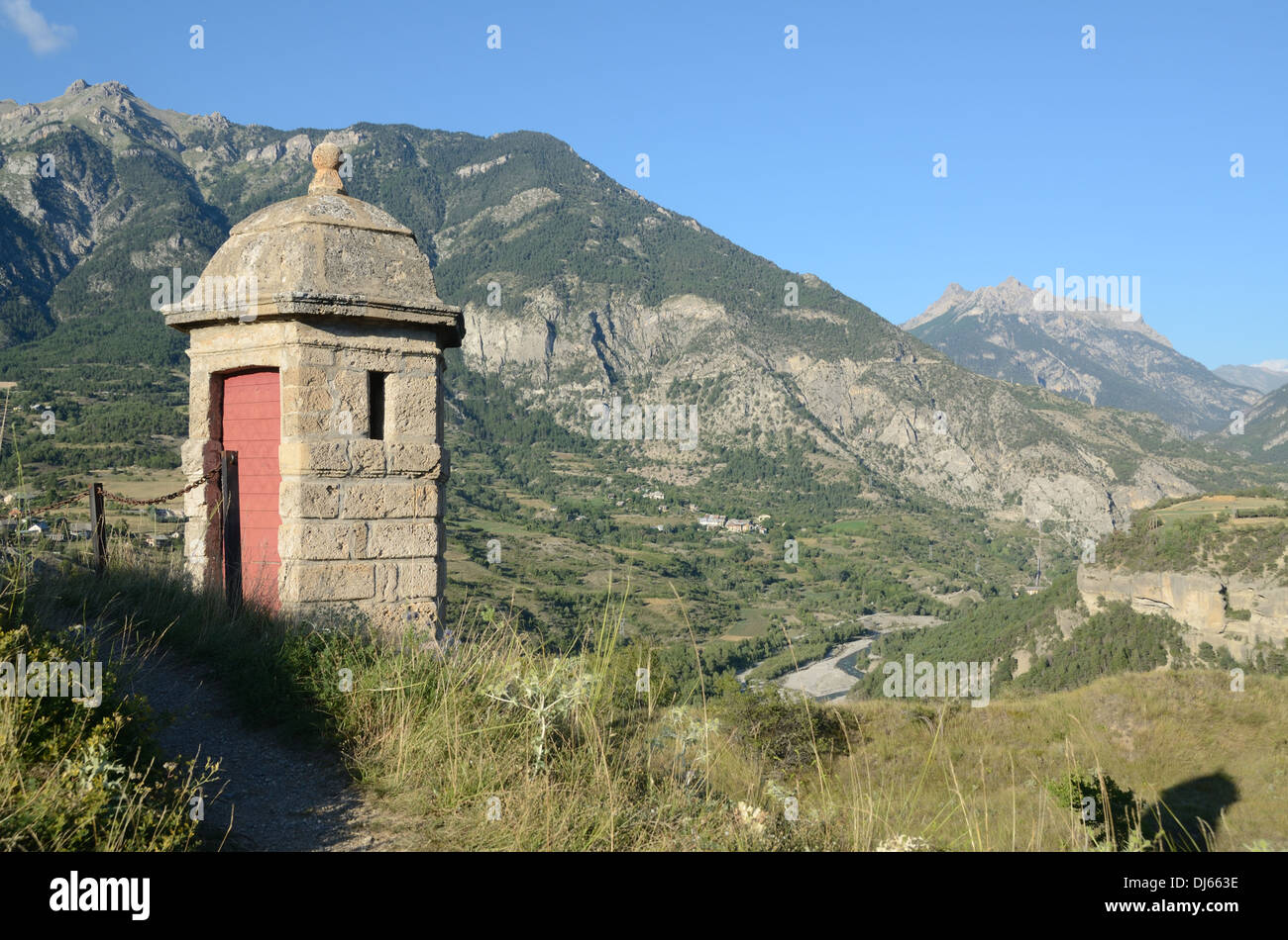 Wachturm Vauban oder Aussichtsturm Mont-Dauphin Ummauerte Militärstadt Hautes-Alpen oder Hautes Alps Frankreich Stockfoto