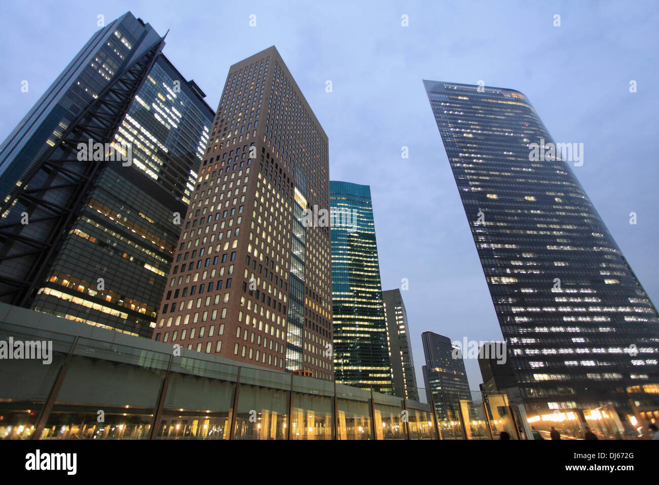 Japan, Tokyo Shiodome, Wolkenkratzer, moderne Architektur, Stockfoto