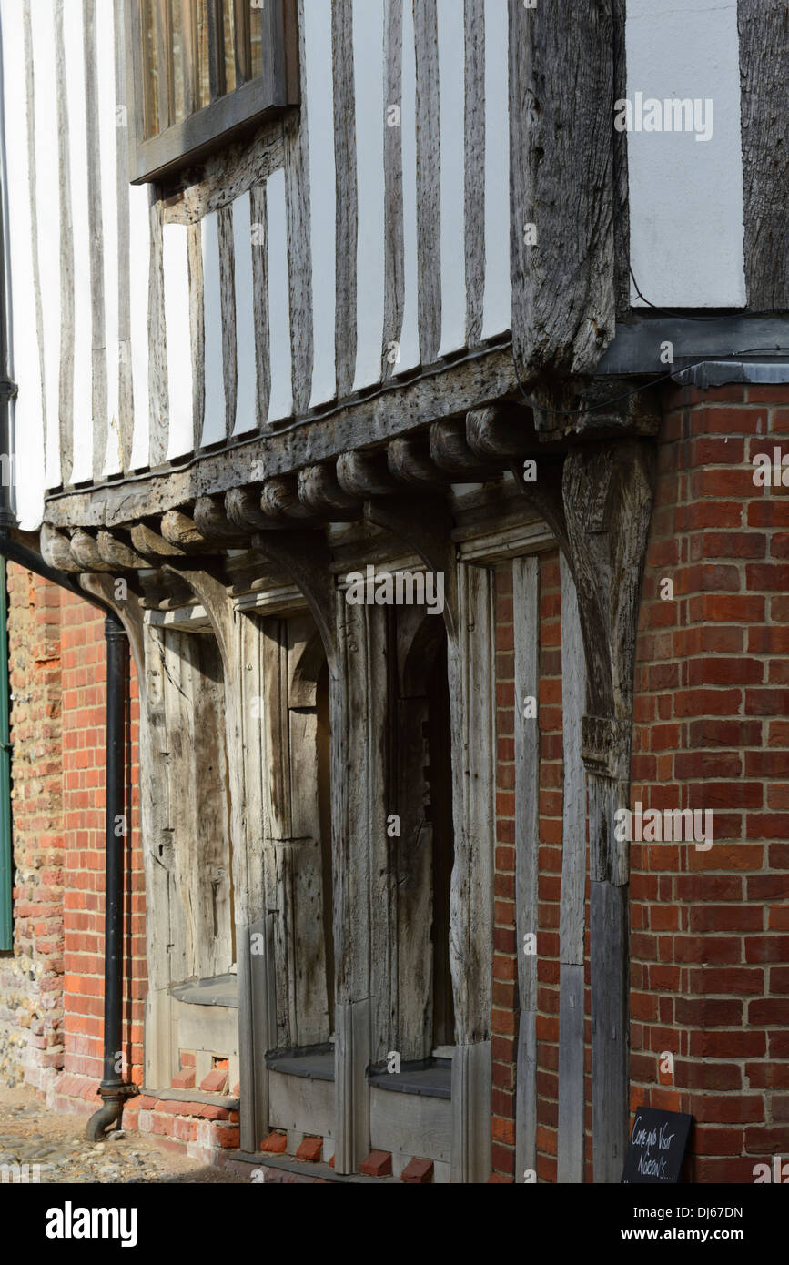 Mittelalterliches Fachwerk-Gebäude, Bridewell Straße, wenig Walsingham, Norfolk, England, Vereinigtes Königreich, UK, Europa Stockfoto