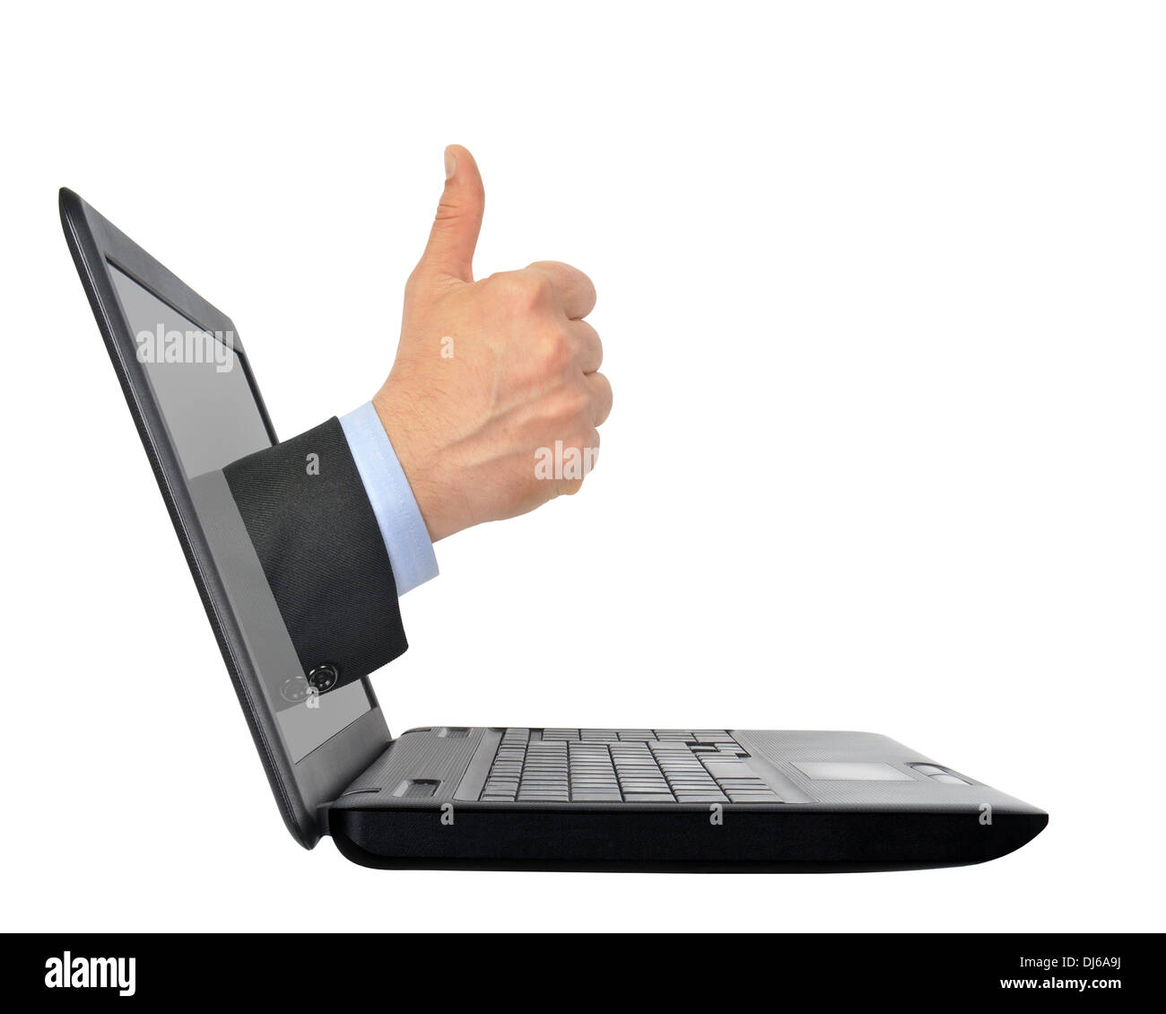 Thumb Up von Computer Stockfoto
