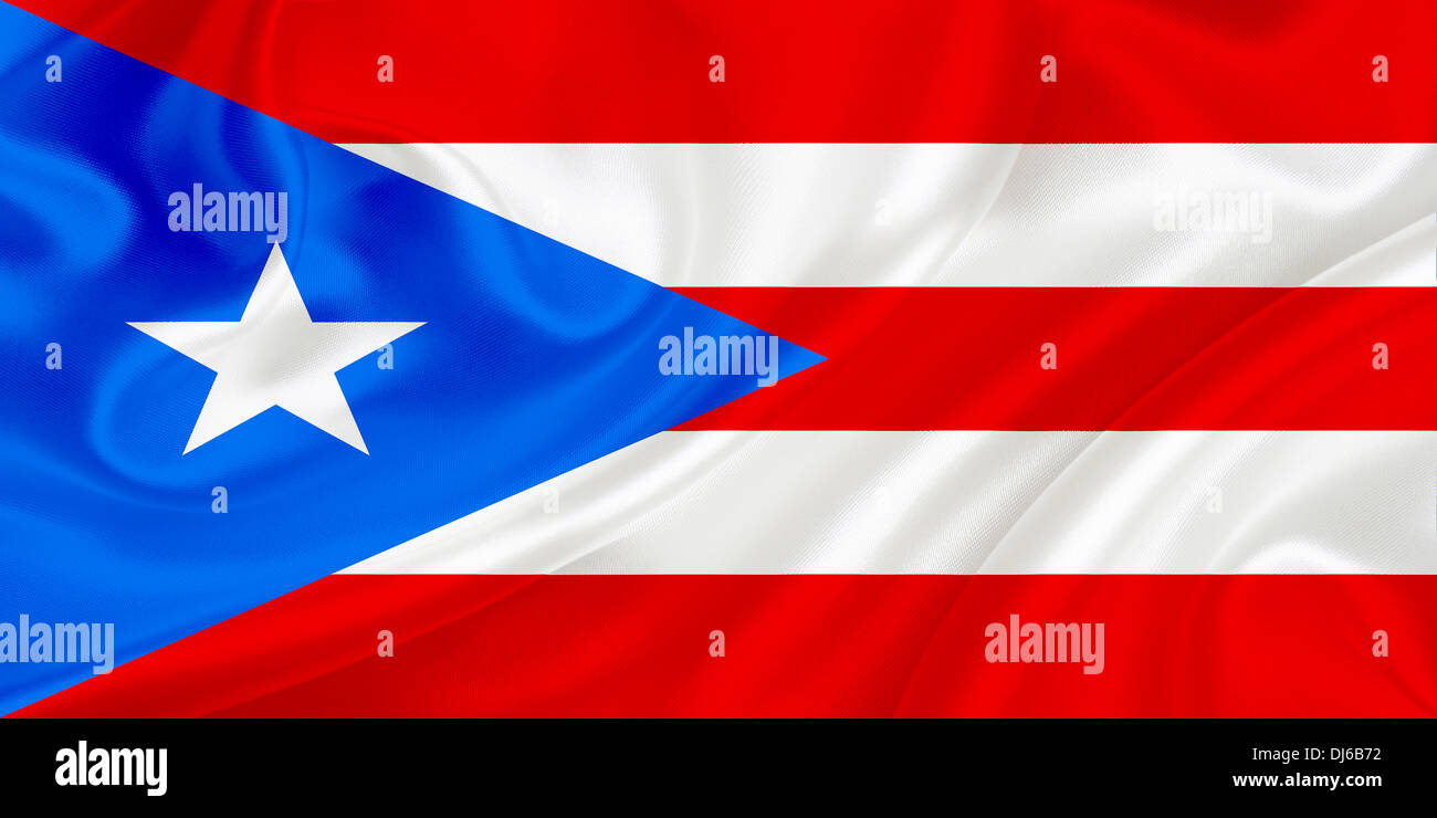 Puerto Rico im Wind wehende Flagge Stockfoto