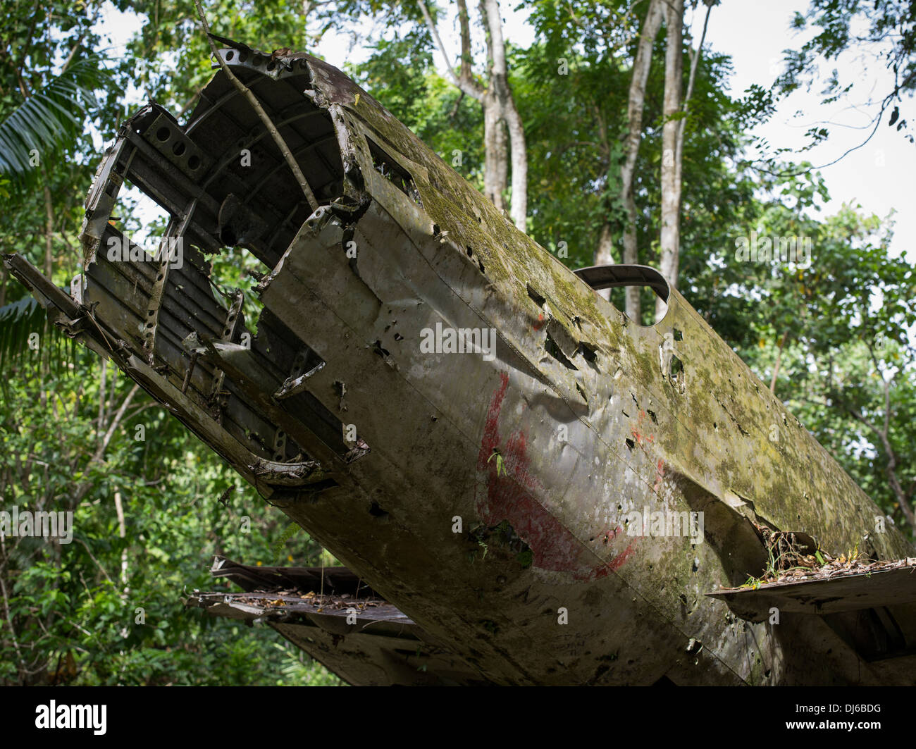 Japanische WWII Bomber Wrack in der Nähe von Madang, Papua-Neu-Guinea Stockfoto