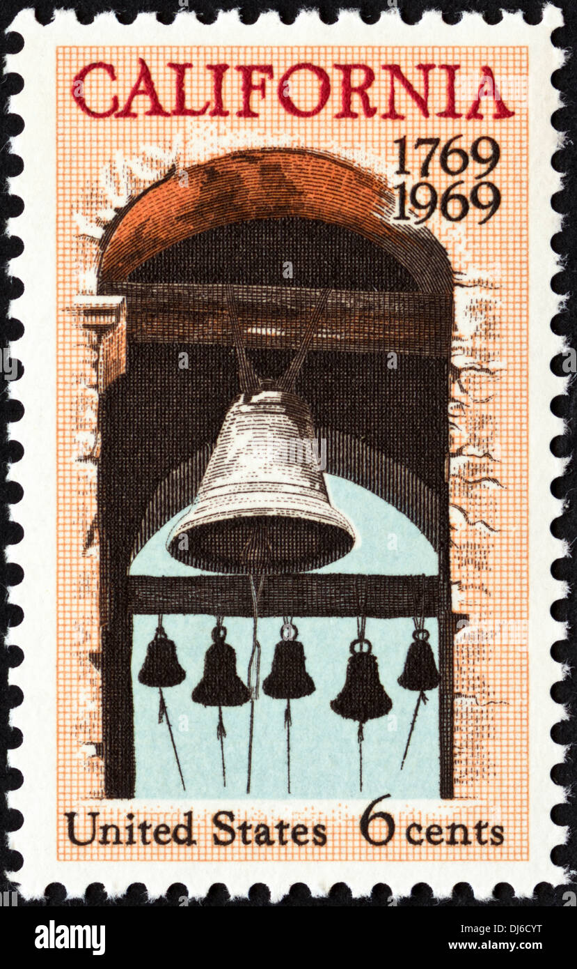 Briefmarke USA 6c mit Kalifornien 1769-1969 datiert 1969 Stockfoto