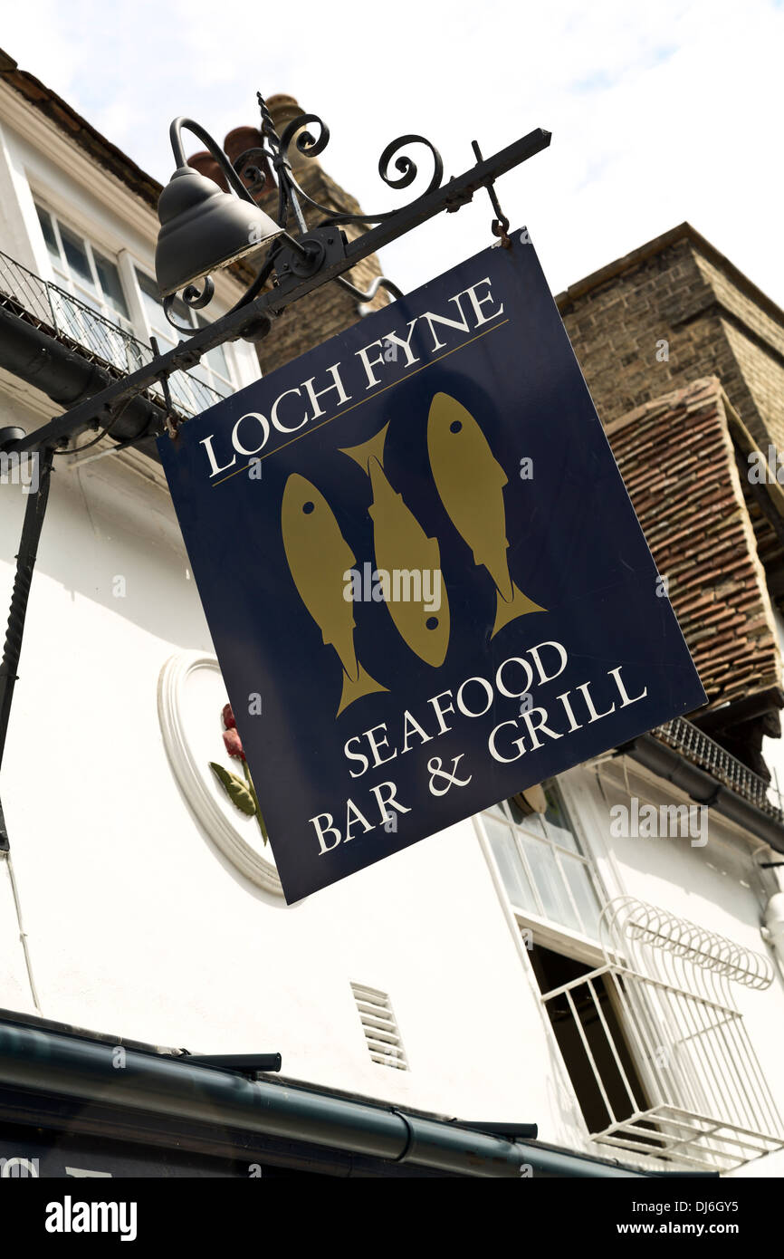 Loch Fyne Seafood bar & grill Restaurant anmelden Trumpington Street, Cambridge, England Stockfoto