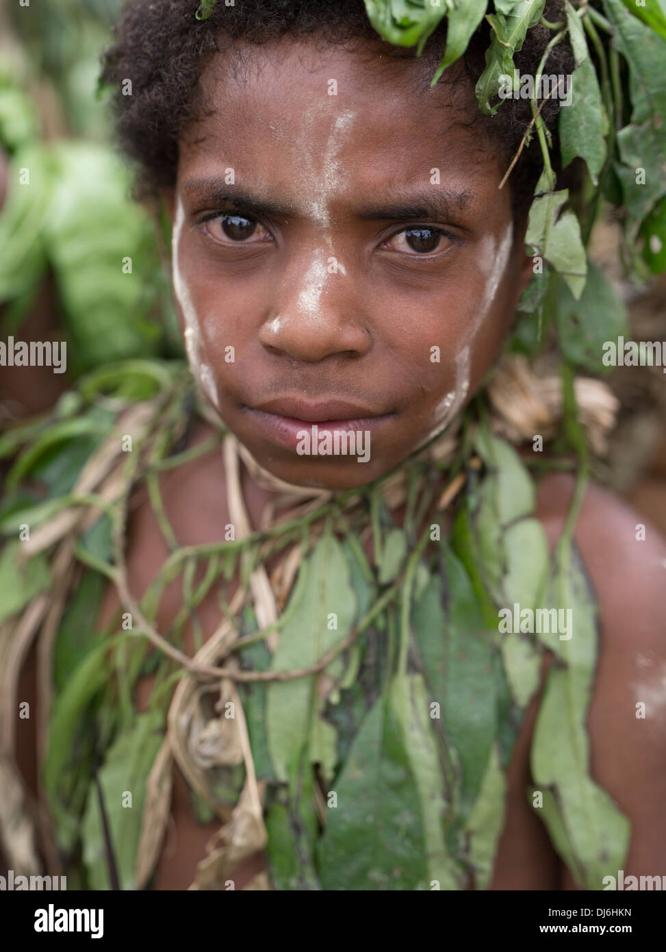 Junge von der Andase Singsing Group, Kainantudis, Eastern Highlands Provinz - Goroka Show, Papua New Guinea Stockfoto