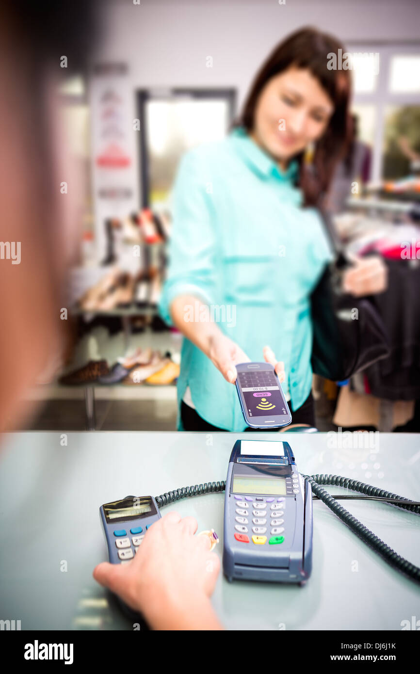 NFC - Nahfeld-Kommunikation, mobile-payment Stockfoto