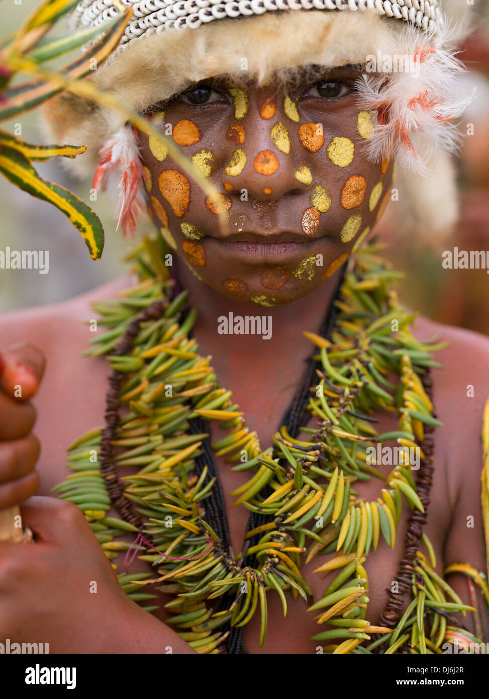 Asaro Mudmen Womens Kulturkreises, Daulo Bezirk, Eastern Highlands Province - Goroka Show-Papua-Neu-Guinea Stockfoto
