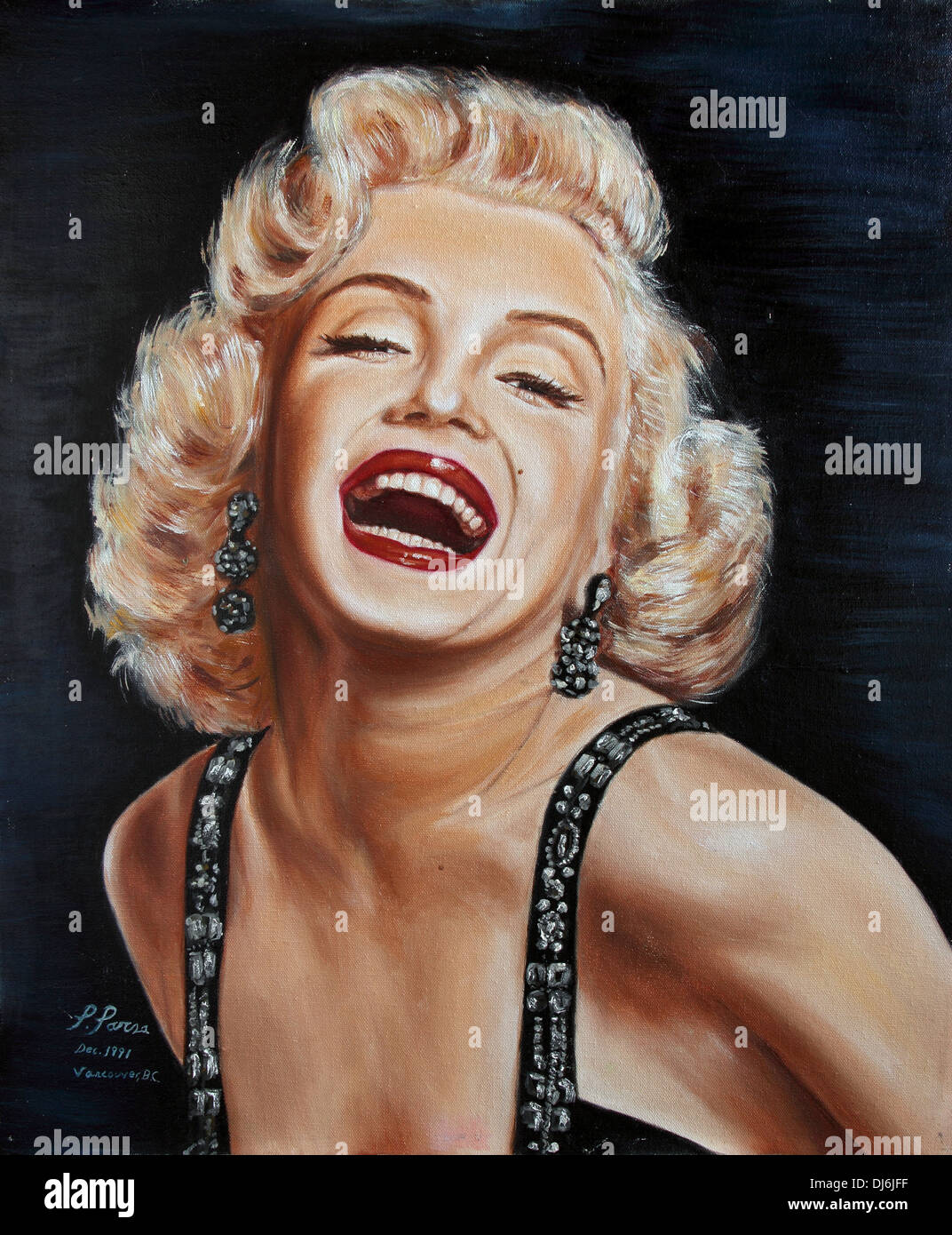 Marilyn Monroe Ölfarbe portrait Stockfoto