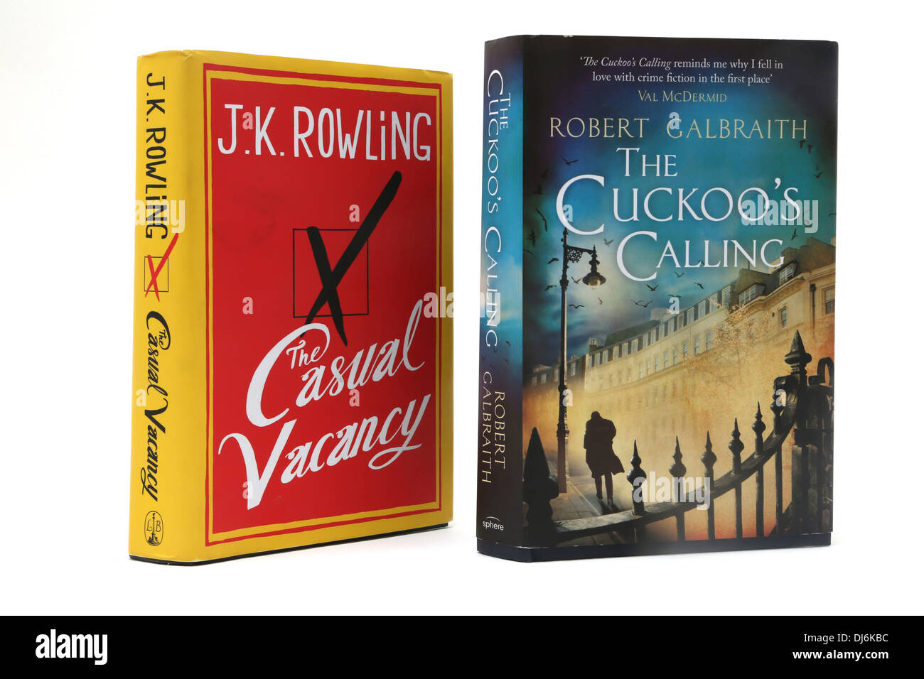 Hardcover Bücher Casual Vacancy und der Kuckuck ruft sowohl von JK Rowling Stockfoto