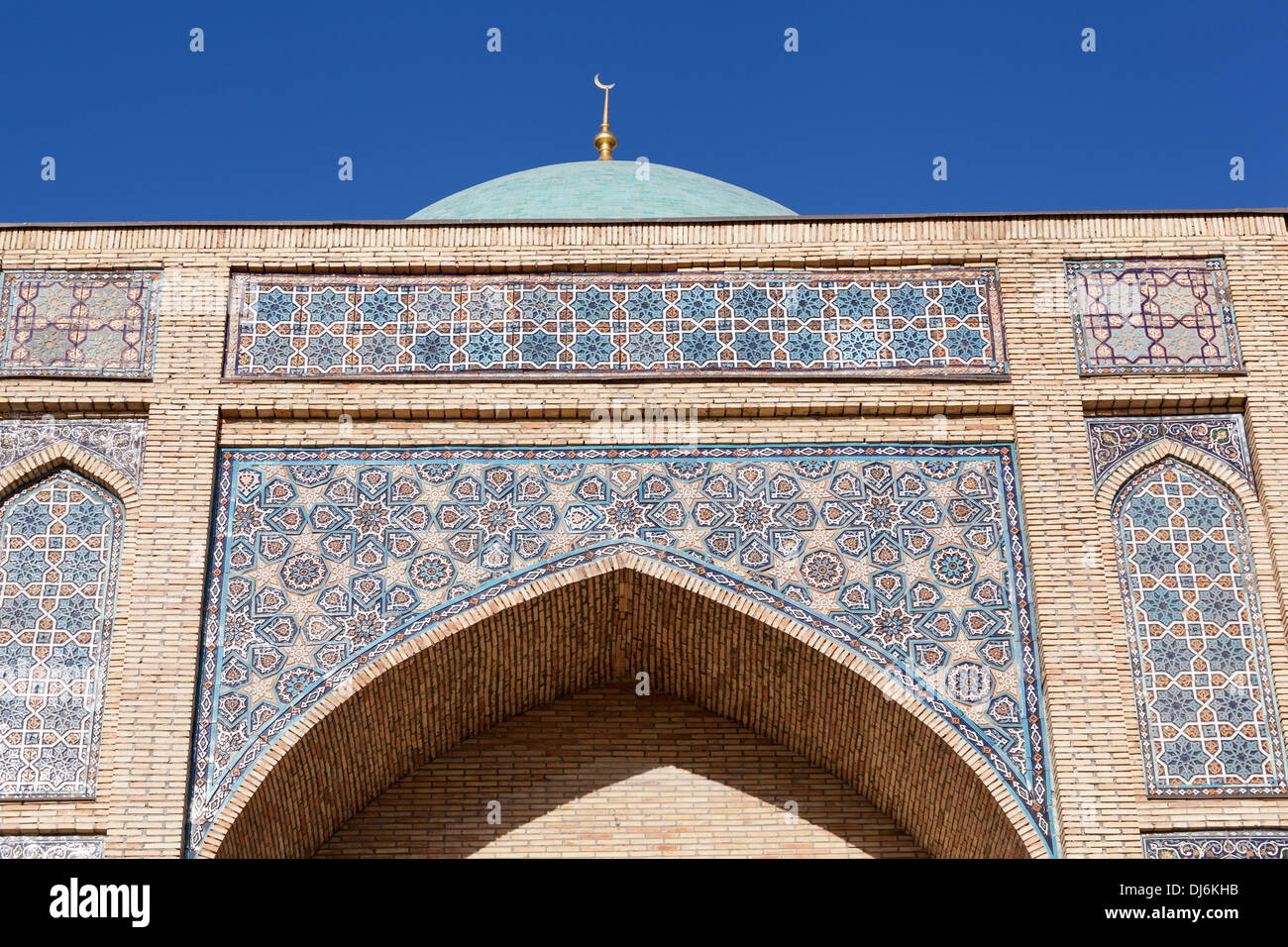 Fliesenwand, Hekime Imom Moschee, Hekime Imom komplexe, Hekime Imom Square, Taschkent, Usbekistan Stockfoto
