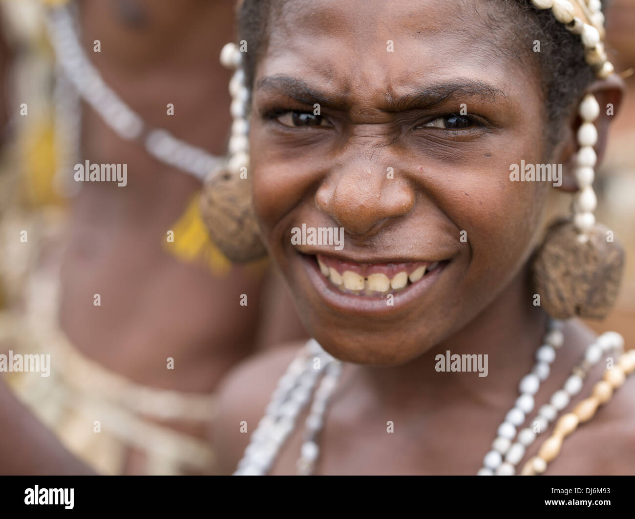 Junge des Arbeitskreises Ramu Kultur - Goroka Show, Papua New Guinea Stockfoto
