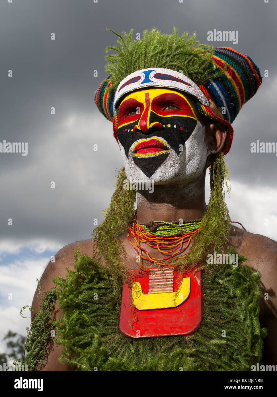 Tribal Mann von Singsing Group, -Goroka Show, Papua New Guinea Stockfoto