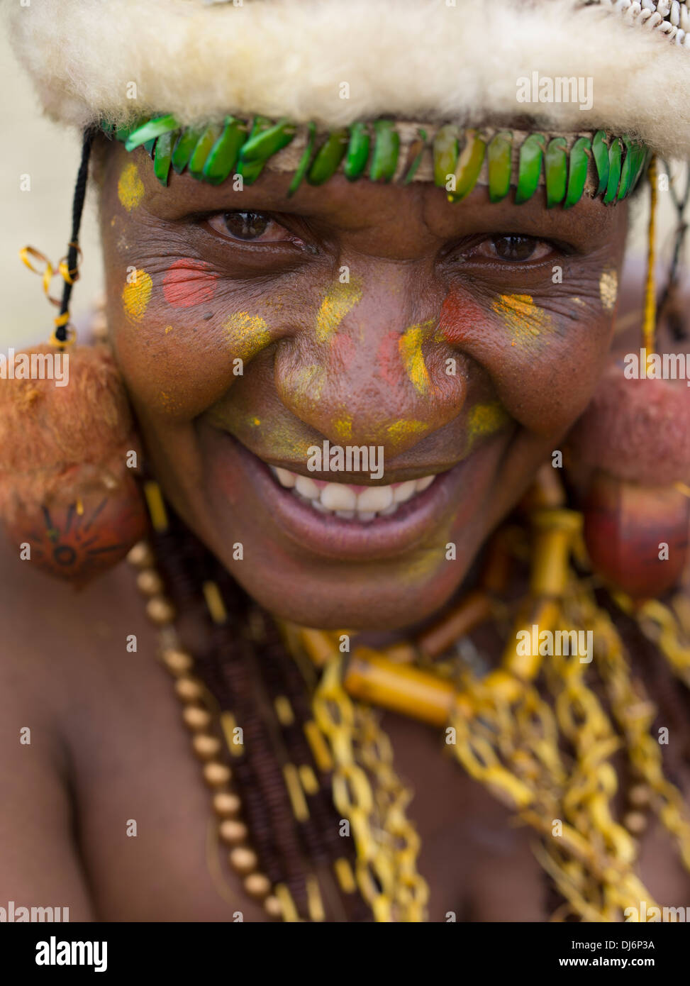 Indianerin in Goroka Show Kulturfestival, Goroka, Eastern Highlands Province, Papua Neu Guinea Stockfoto