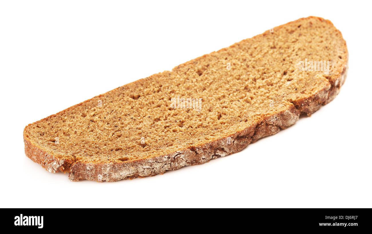 Vollkorn Brot schneiden, isoliert auf weiss Stockfoto