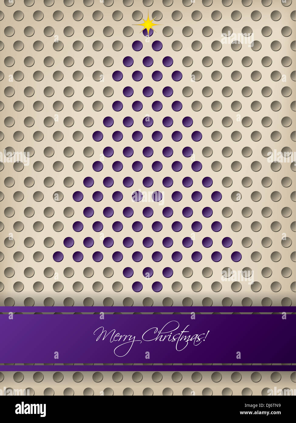 Grußkarte Design mit gepunkteten Weihnachtsbaum zu abstrahieren Stockfoto