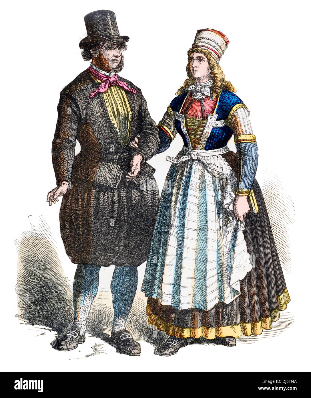 19. Jahrhundert Kostüme der Marken Holland Stockfoto