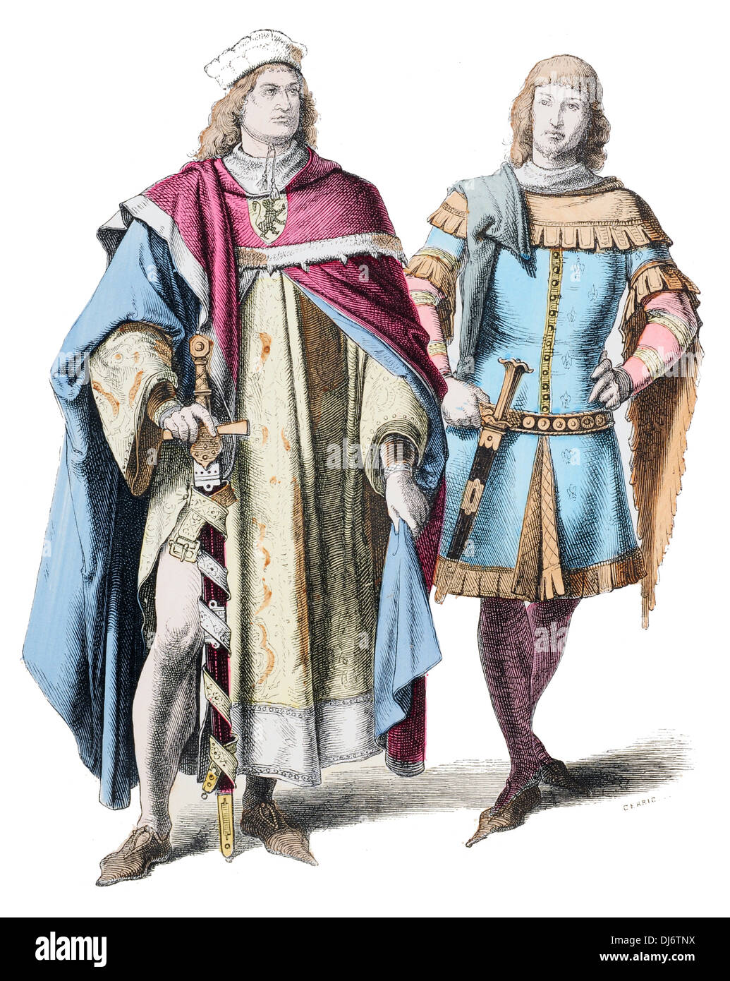 14. Jahrhundert deutschen Prinzen und Ritter Stockfoto