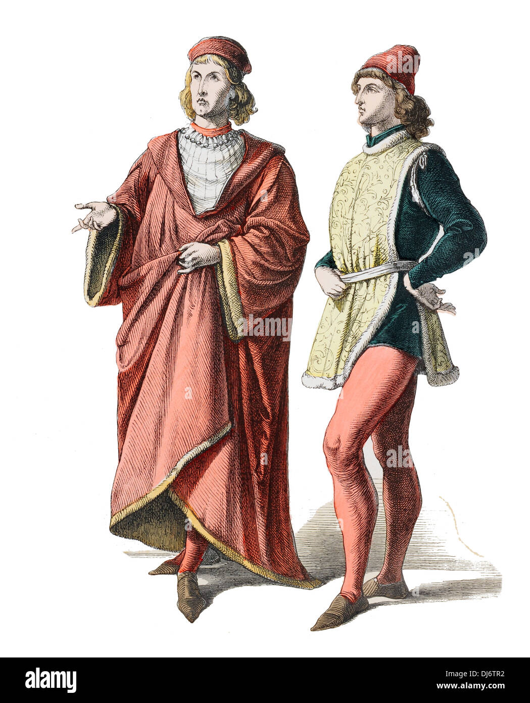 15. Jahrhundert florentinischen Adligen Männern Stockfoto