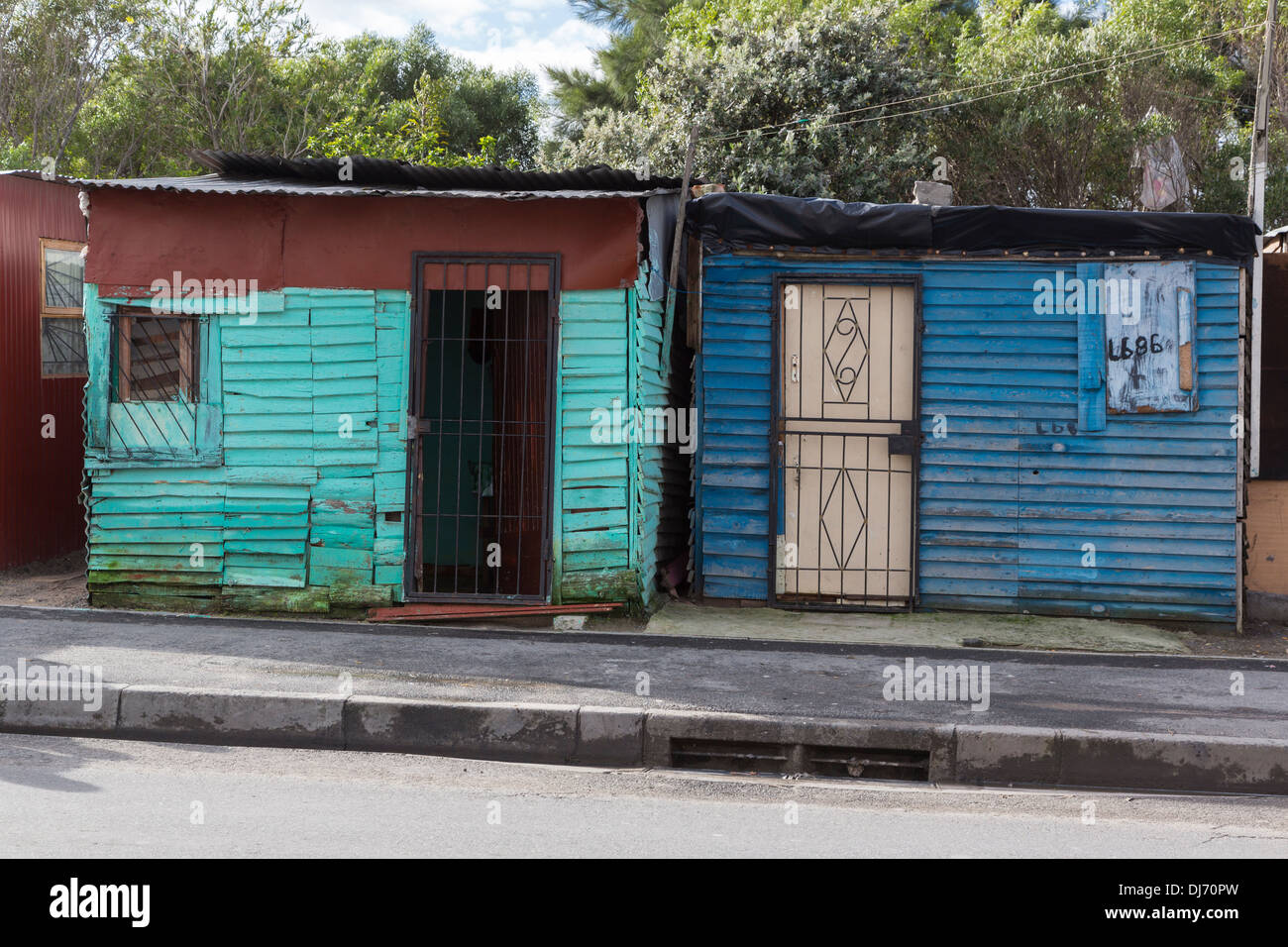 Südafrika, Kapstadt, Guguletu Township, mit niedrigem Einkommen Häuser. Stockfoto