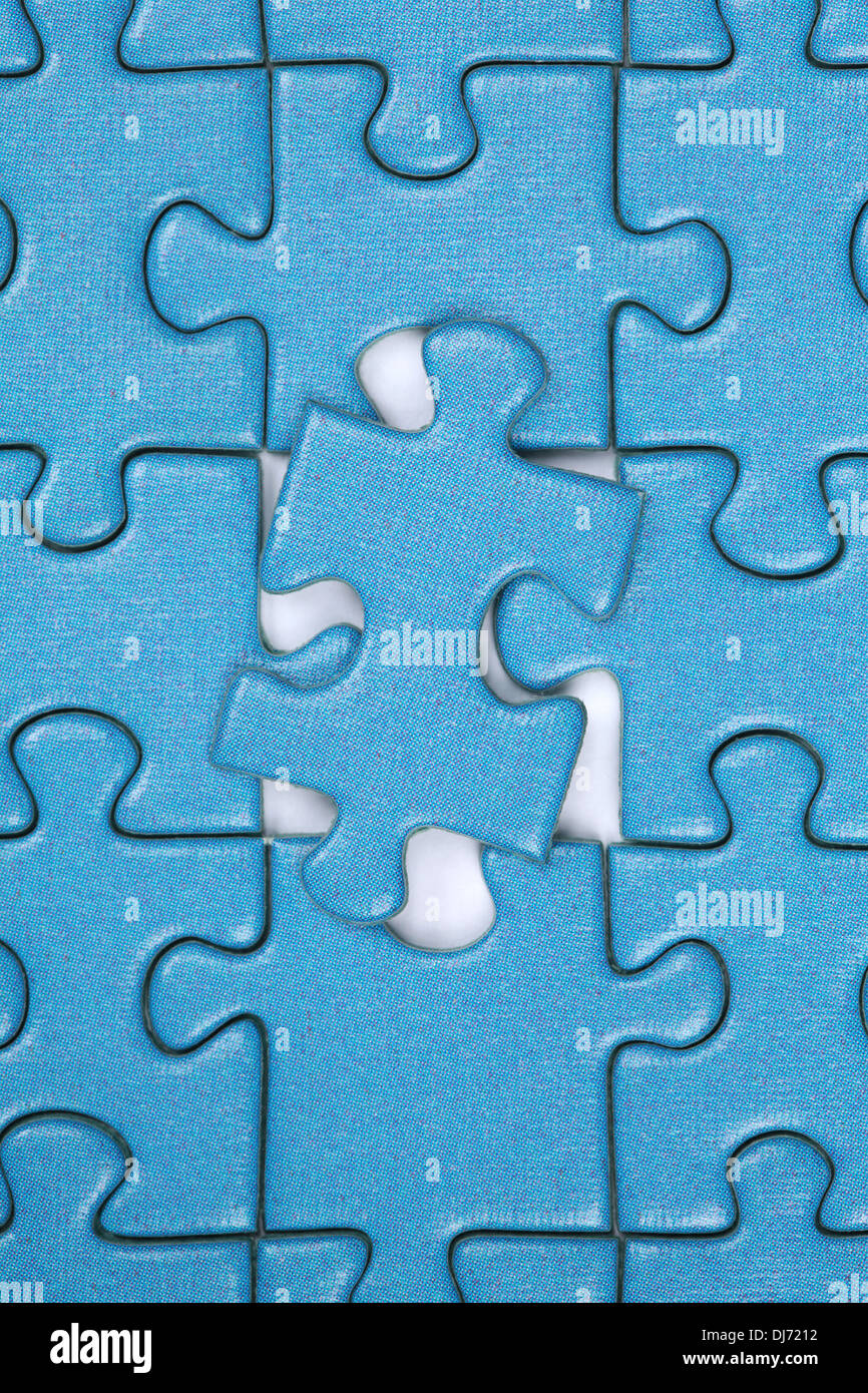 Letztes Stück in einer Jigsaw Puzzle, Problemlösung Konzept und Strategie Stockfoto