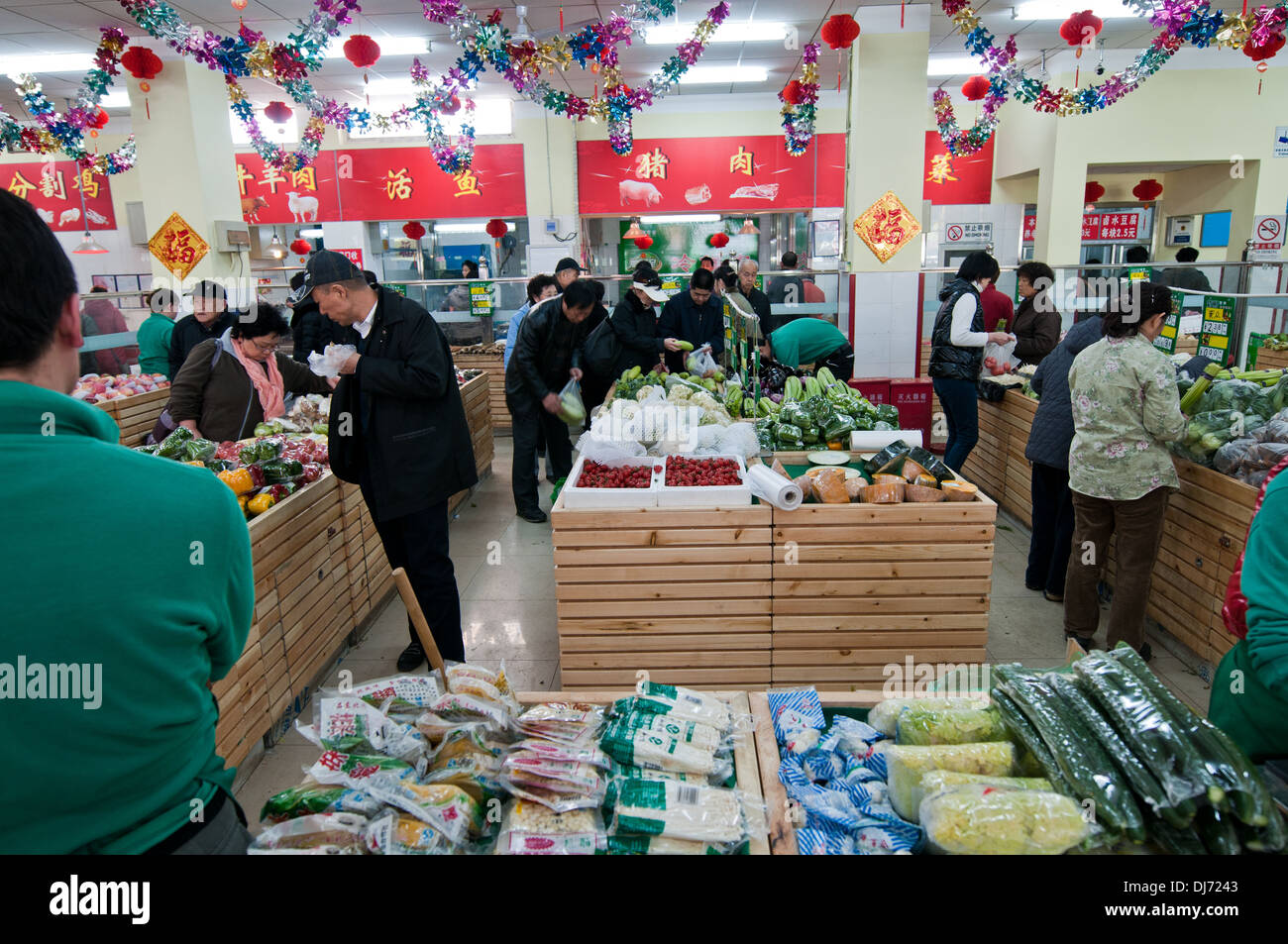 greengrocery Shop in Peking, China Stockfoto
