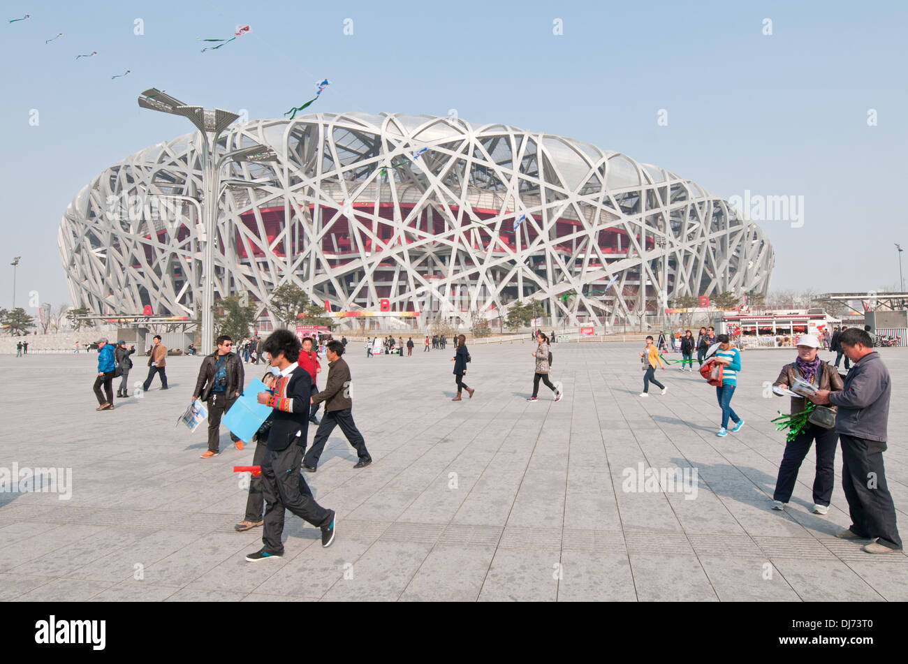 Nationalstadion, auch bekannt als das Vogelnest in Chaoyang District, Beijing, China Stockfoto