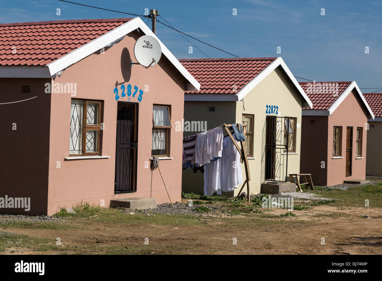 Südafrika, Cape Town. Neue Häuser, Wallacedene Township, Kraaifontein, einem Vorort von Kapstadt. Stockfoto