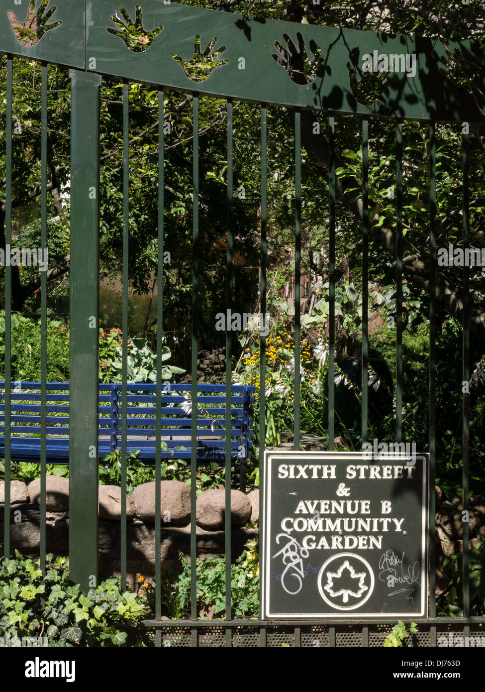Sixth Street und Avenue B Gemeinschaftsgarten, NYC Stockfoto