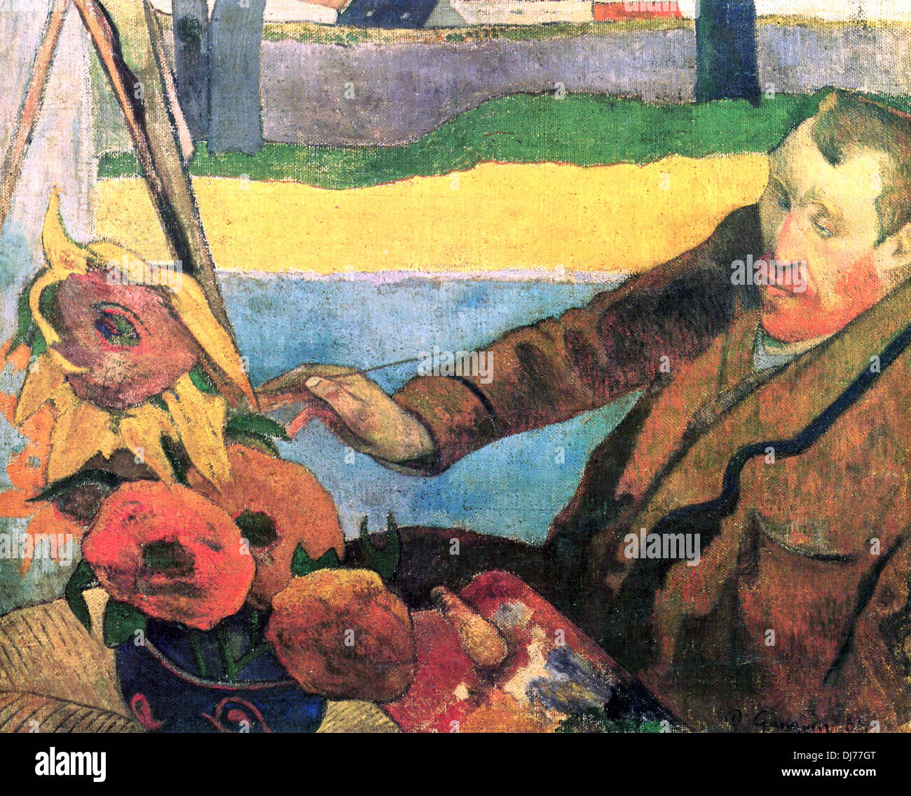 Porträt von Vincent Van Gogh von Paul Gauguin Stockfoto