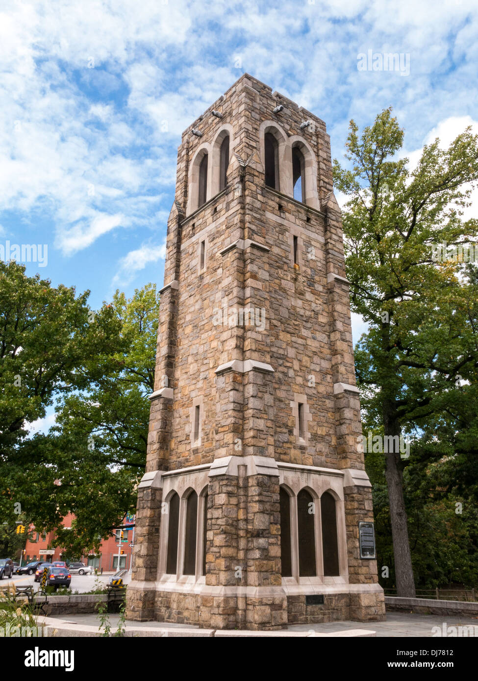 Riverdale Memorial Glockenturm, der Bronx, NY Stockfoto
