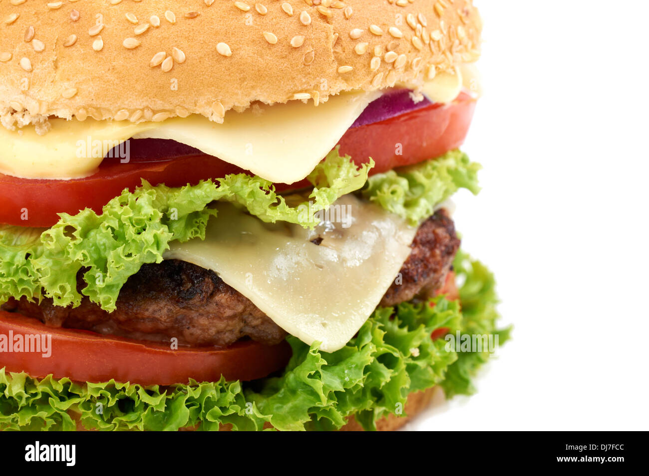 Nahaufnahme des Hamburger Stockfoto