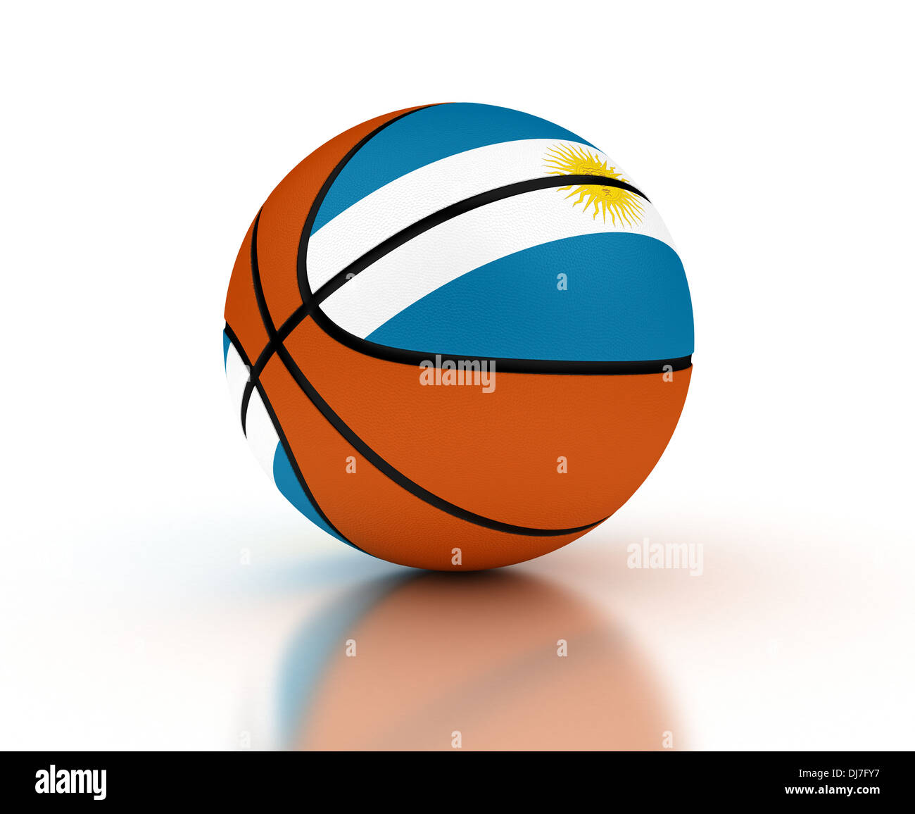 Argentinische Basketball-Nationalmannschaft (isoliert mit Clipping-Pfad) Stockfoto