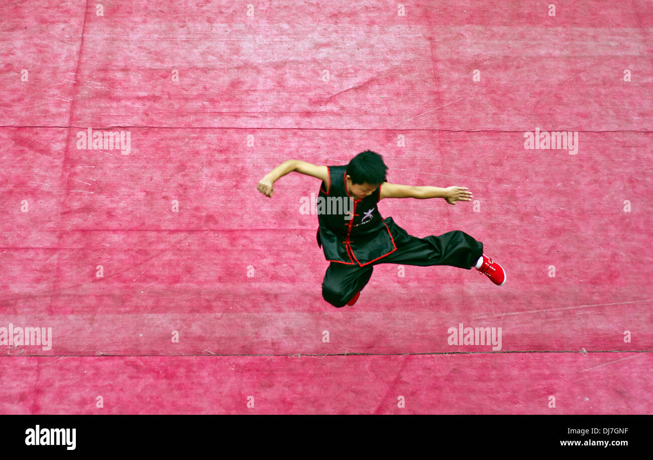 Kung Fu-show, Zumiao uralten Tempel, Foshan, China Stockfoto