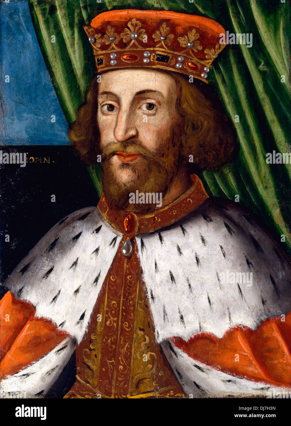 British School. König John. Ca. 1626. Öl auf Holz. Dulwich Picture Gallery, London. Stockfoto