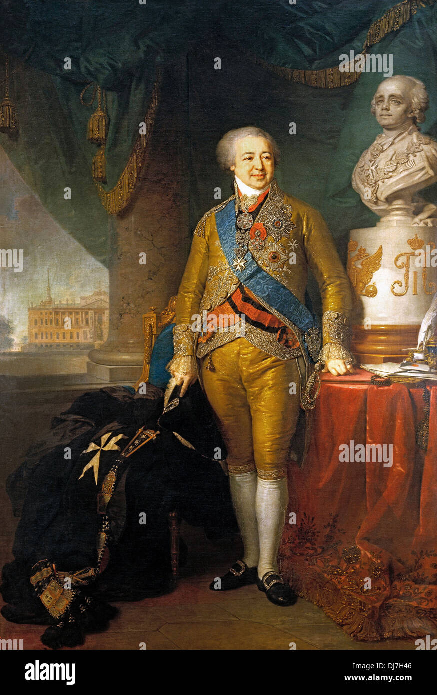 Vladimir Borovikovsky, Porträt des Prinzen A.B.Kurakin 1801-1802 Öl auf Leinwand. Tretjakow-Galerie, Moskau, Russland. Stockfoto