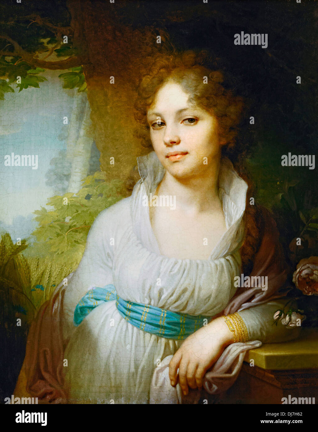 Vladimir Borovikovsky, Porträt von M.I.Lopukhina 1797 Öl auf Leinwand. Tretjakow-Galerie, Moskau, Russland. Stockfoto