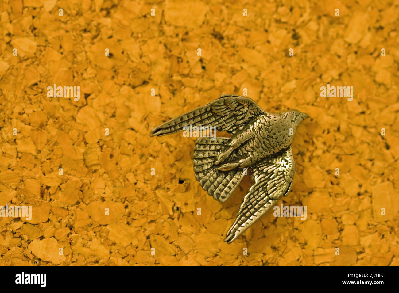 Zinn fliegenden Falken-Abzeichen. Stockfoto