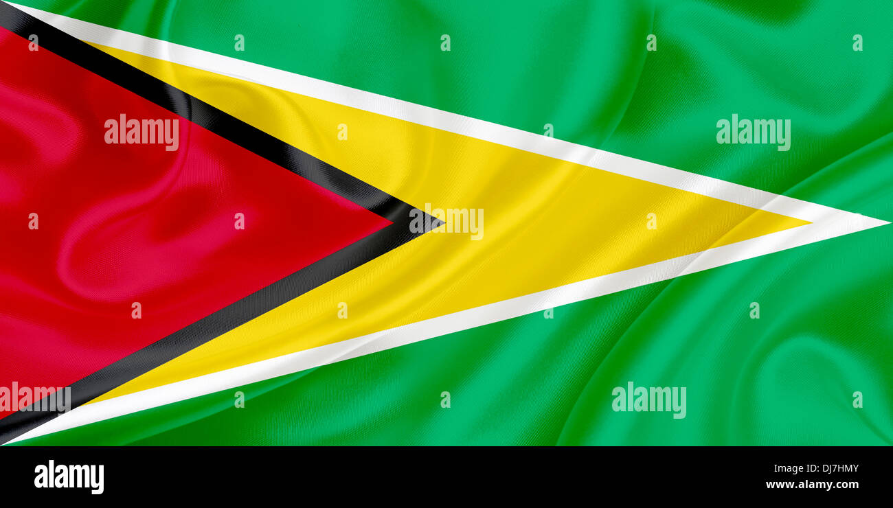 Guyana, im Wind wehende Flagge Stockfoto