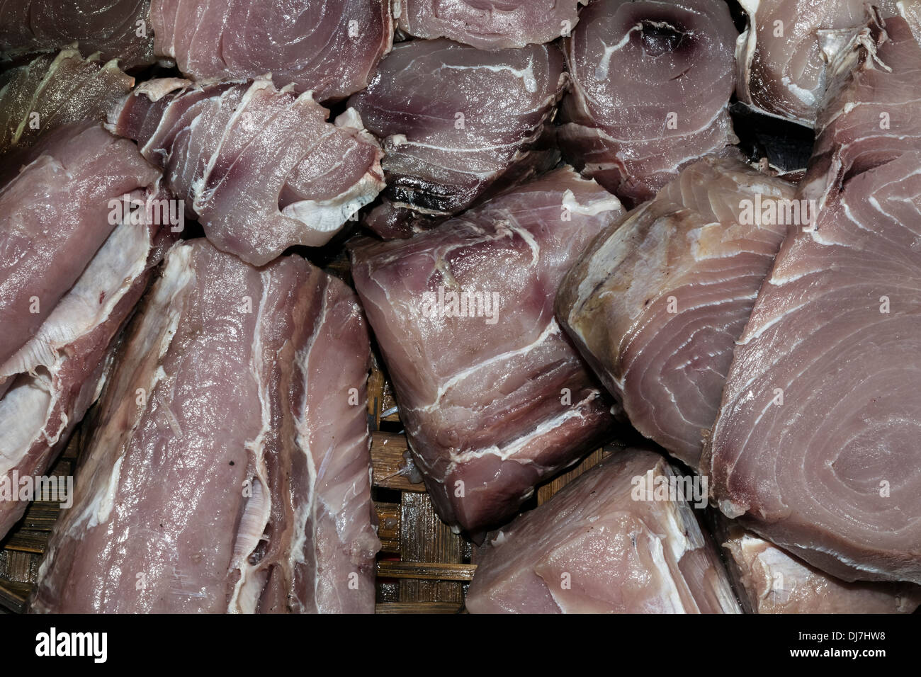 Vietnam, Nha Trang, Dam-Markt, schneiden Fisch Stockfoto