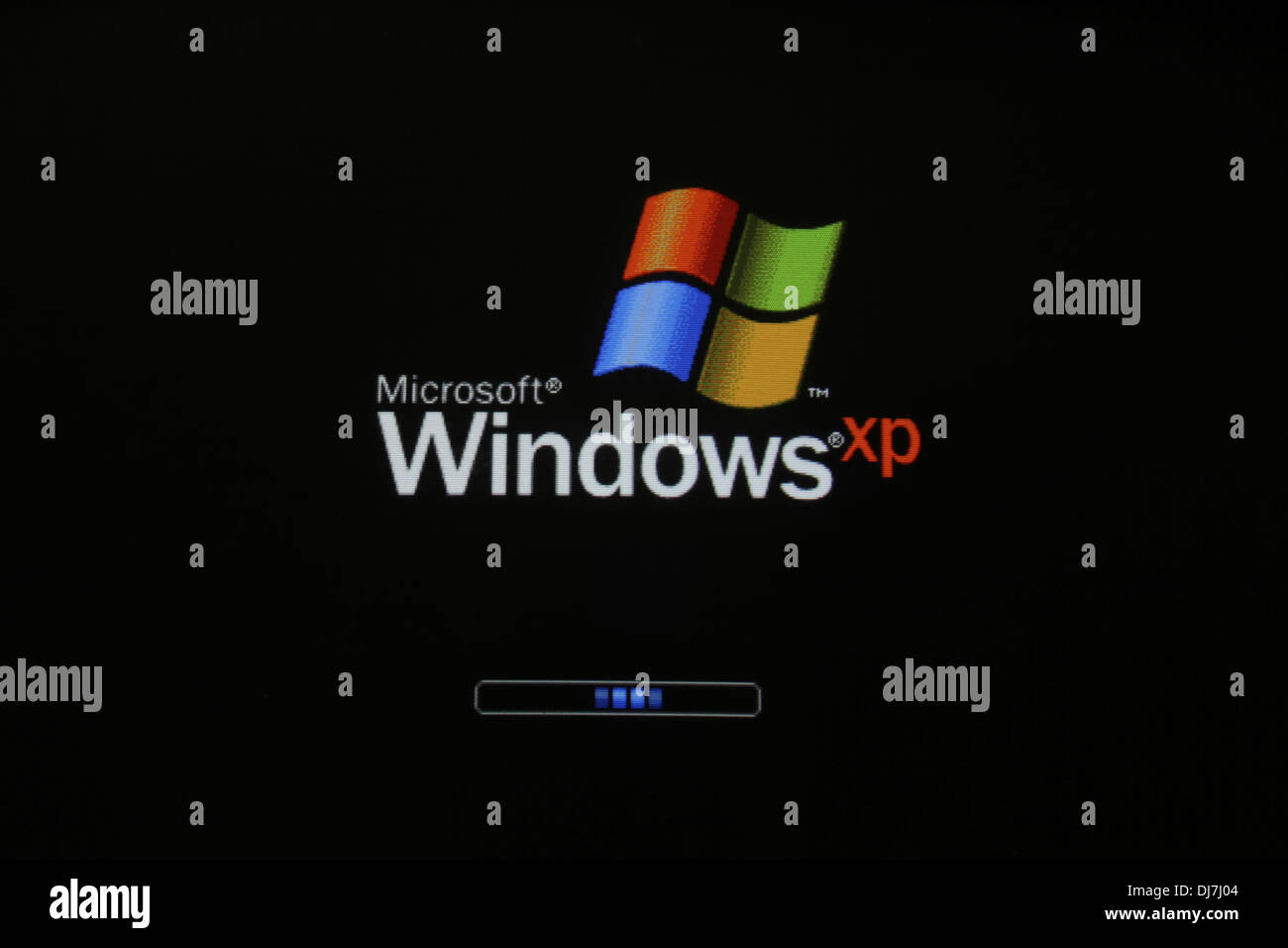 Pixel-Ansicht von WindowsXP vor der Inbetriebnahme Stockfoto