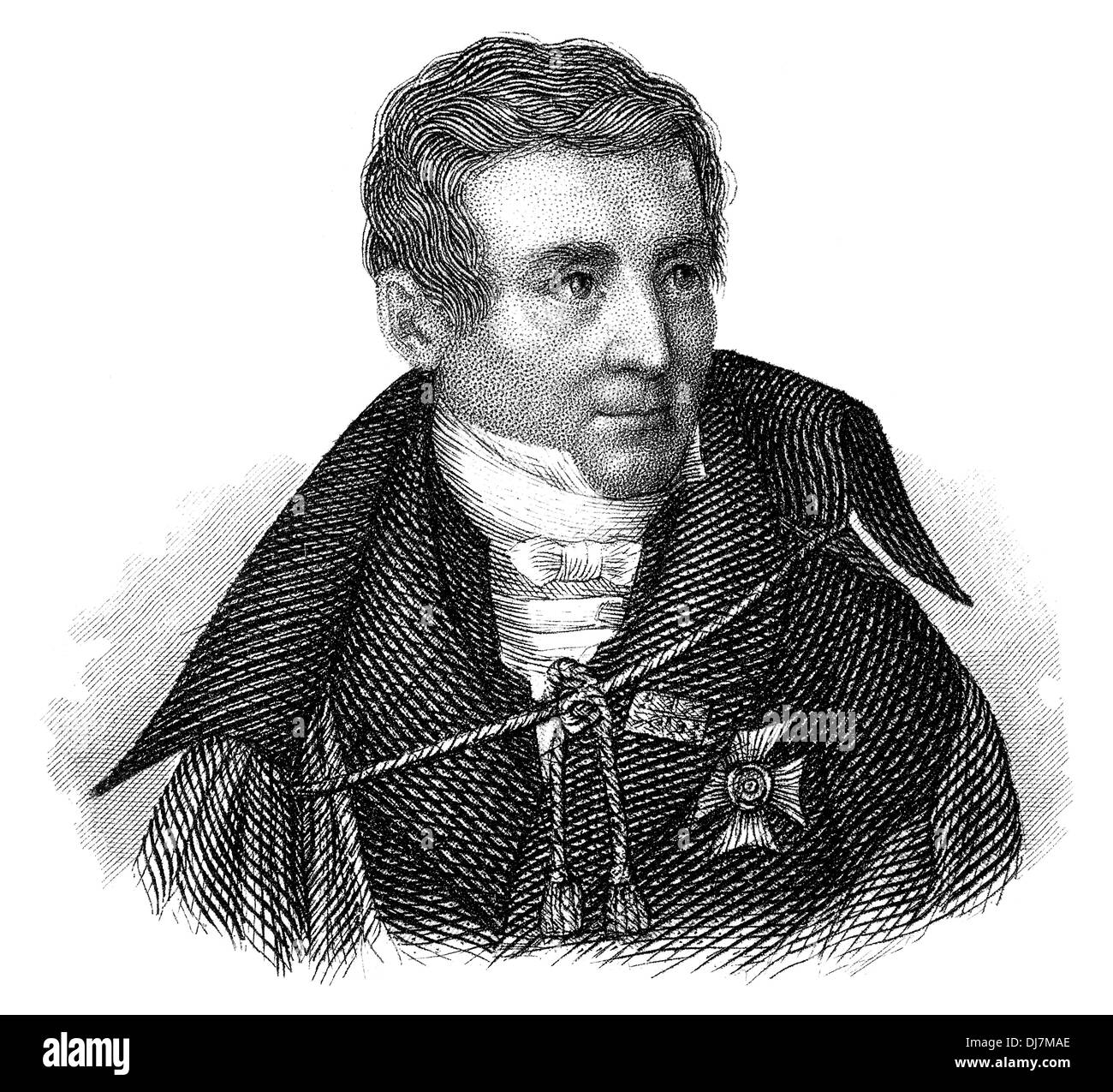 August Wilhelm von Schlegel, 1767-1845, deutscher Literaturhistoriker, Übersetzer, Schriftsteller, Philosoph und Indologe, Stockfoto