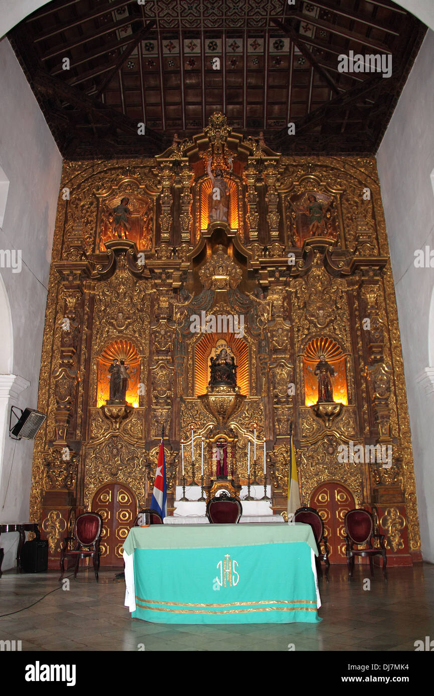 Goldenen Altar umgeben, Iglesia Mayor Parroquia San Juan Bautista de Remedios, Remedios, Provinz Villa Clara, Kuba, Karibik, Mittelamerika Stockfoto