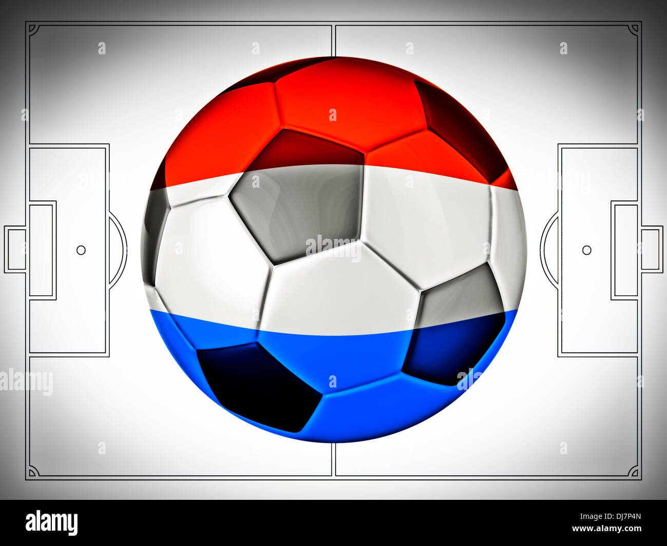 Fußball mit Holland Flagge Illustration, Konzept Stockfoto