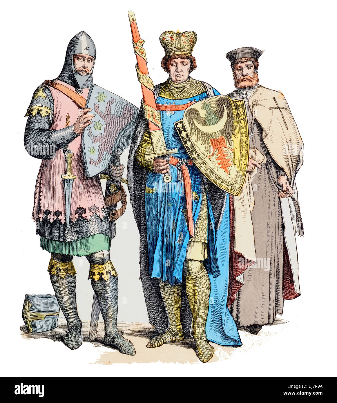 13. Jahrhundert XIII Deutschland mittelalterliche Ritter Templar und Prinz Stockfoto