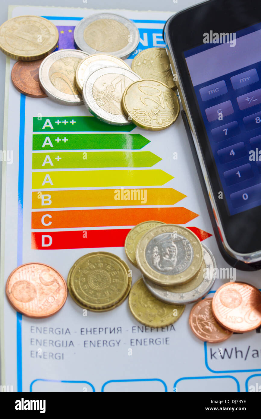 sparen durch Energie-Effizienz-Konzept Stockfoto