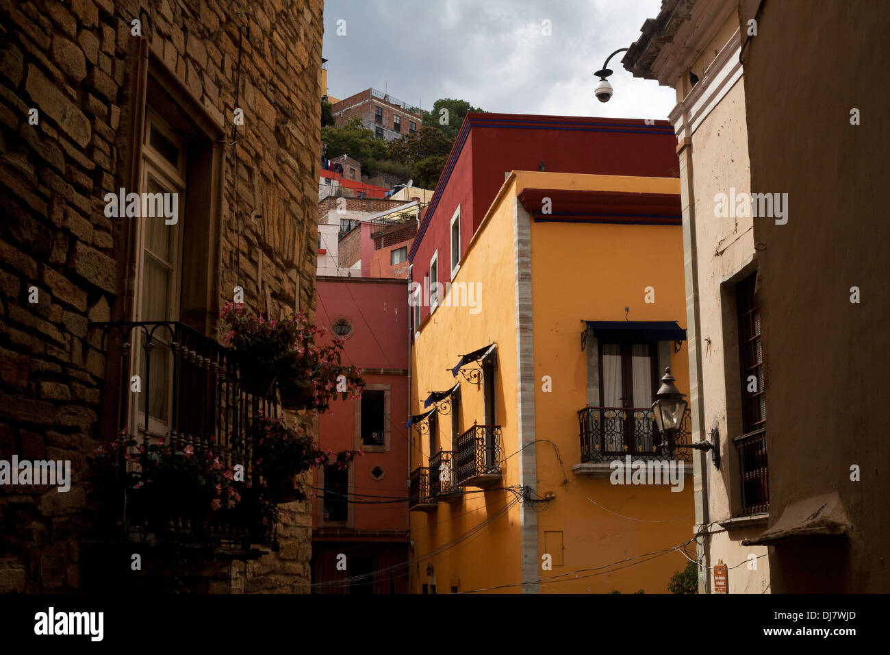 Gebäuden in der Stadt Guanajuato, Mexiko. Stockfoto