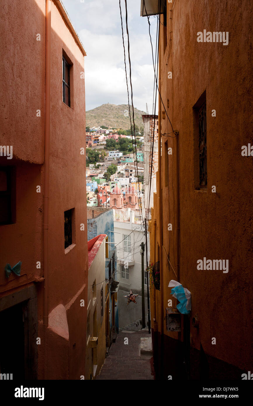 Die Gasse Pochote in Guanajuato Stadt. Stockfoto