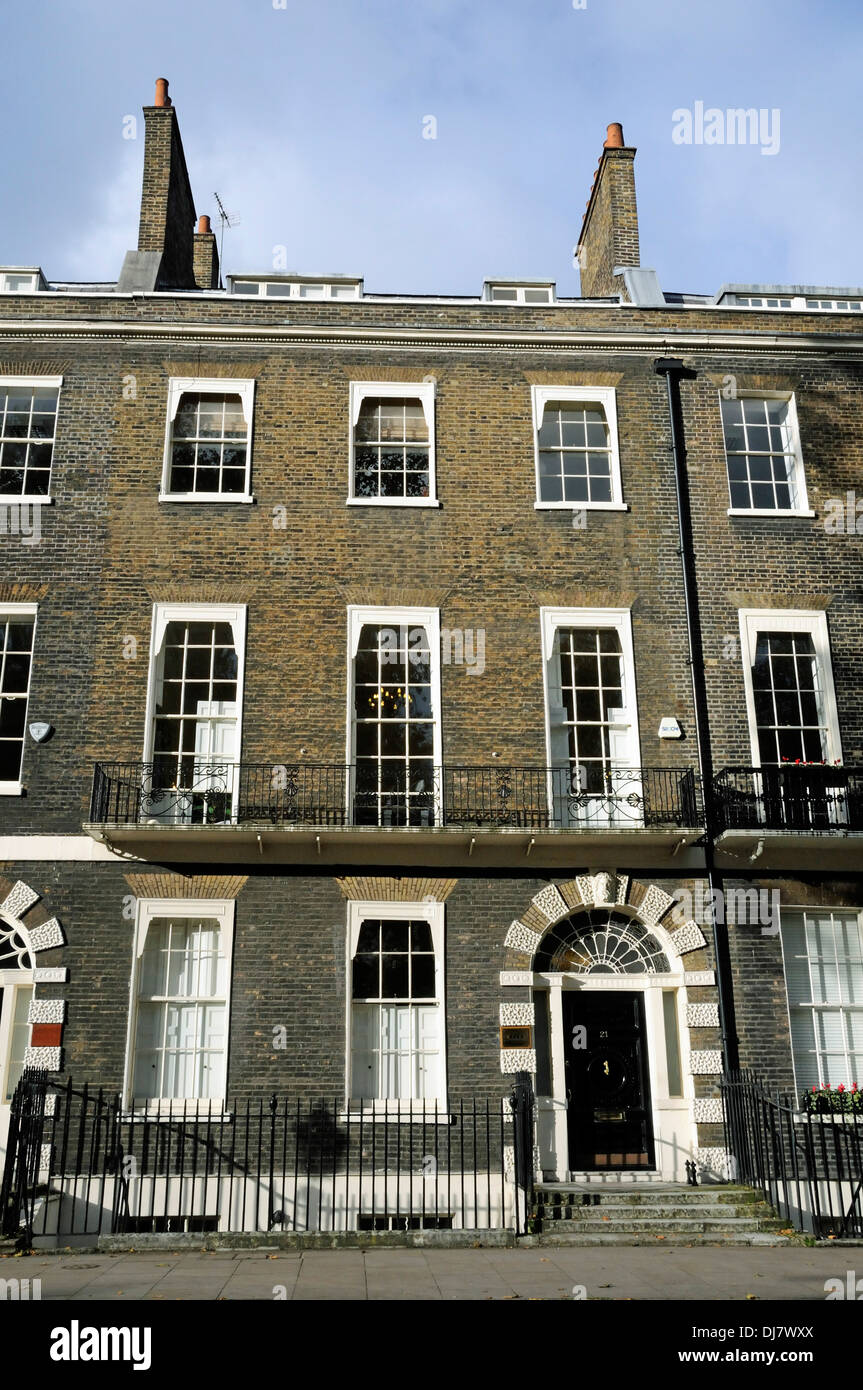 Georgianisches Haus Bedford Square Bloomsbury London England UK Stockfoto